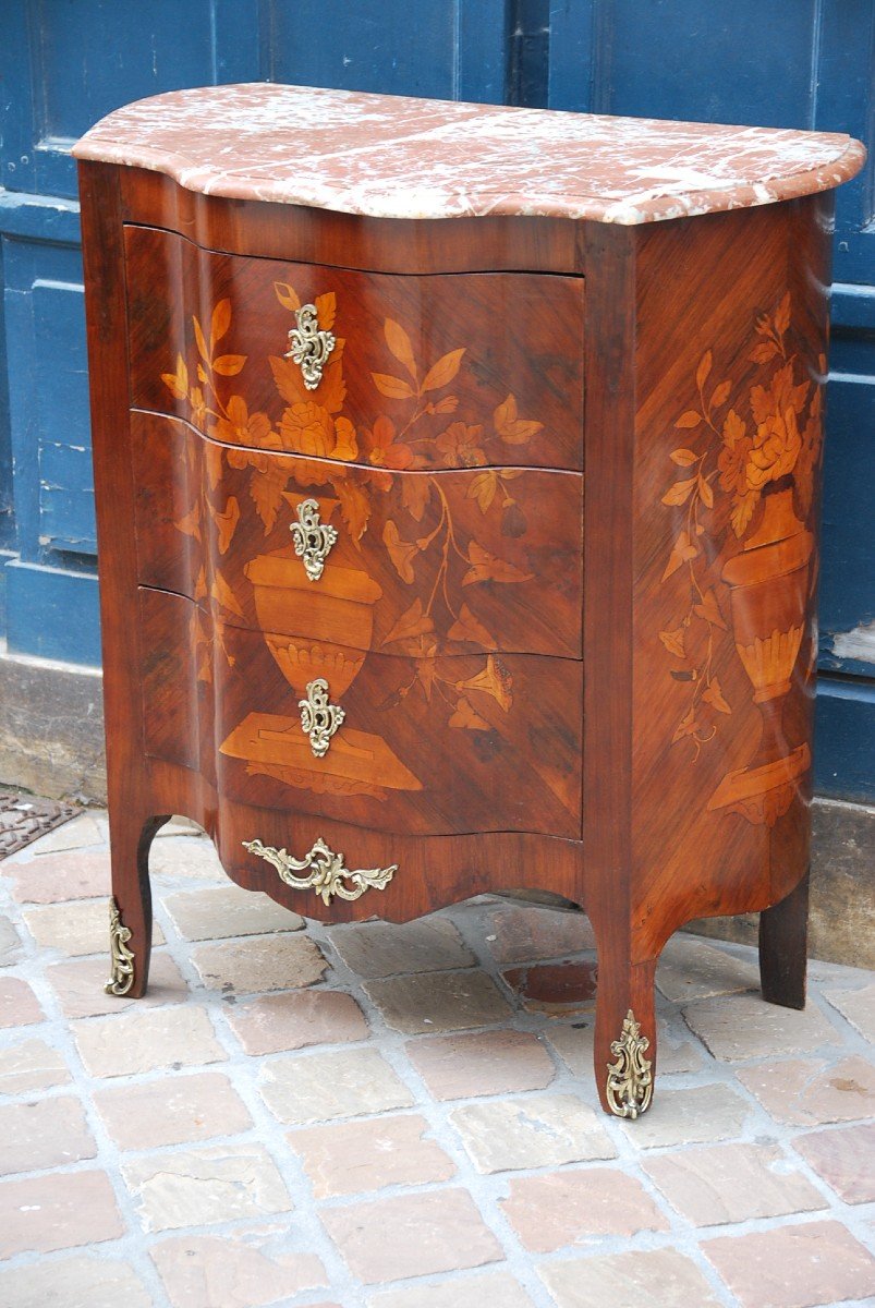 Holland Flower Marquetry Chest Of Drawers