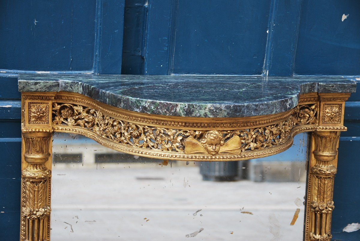 Elégante Console à Fond De Miroir D époque Louis XVI-photo-3