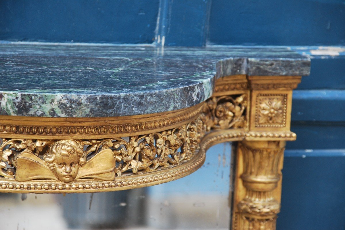 Elégante Console à Fond De Miroir D époque Louis XVI-photo-6