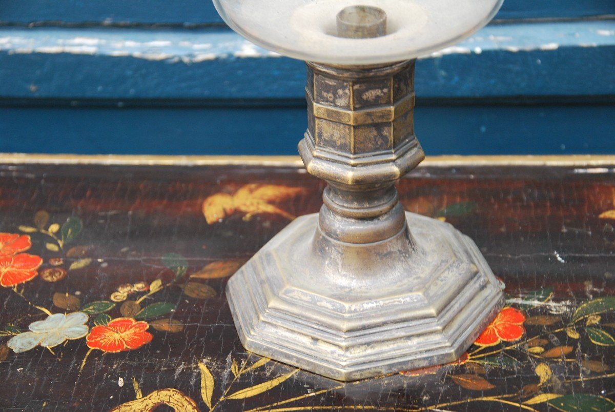 XVIII Plated Metal Candle Holder-photo-3