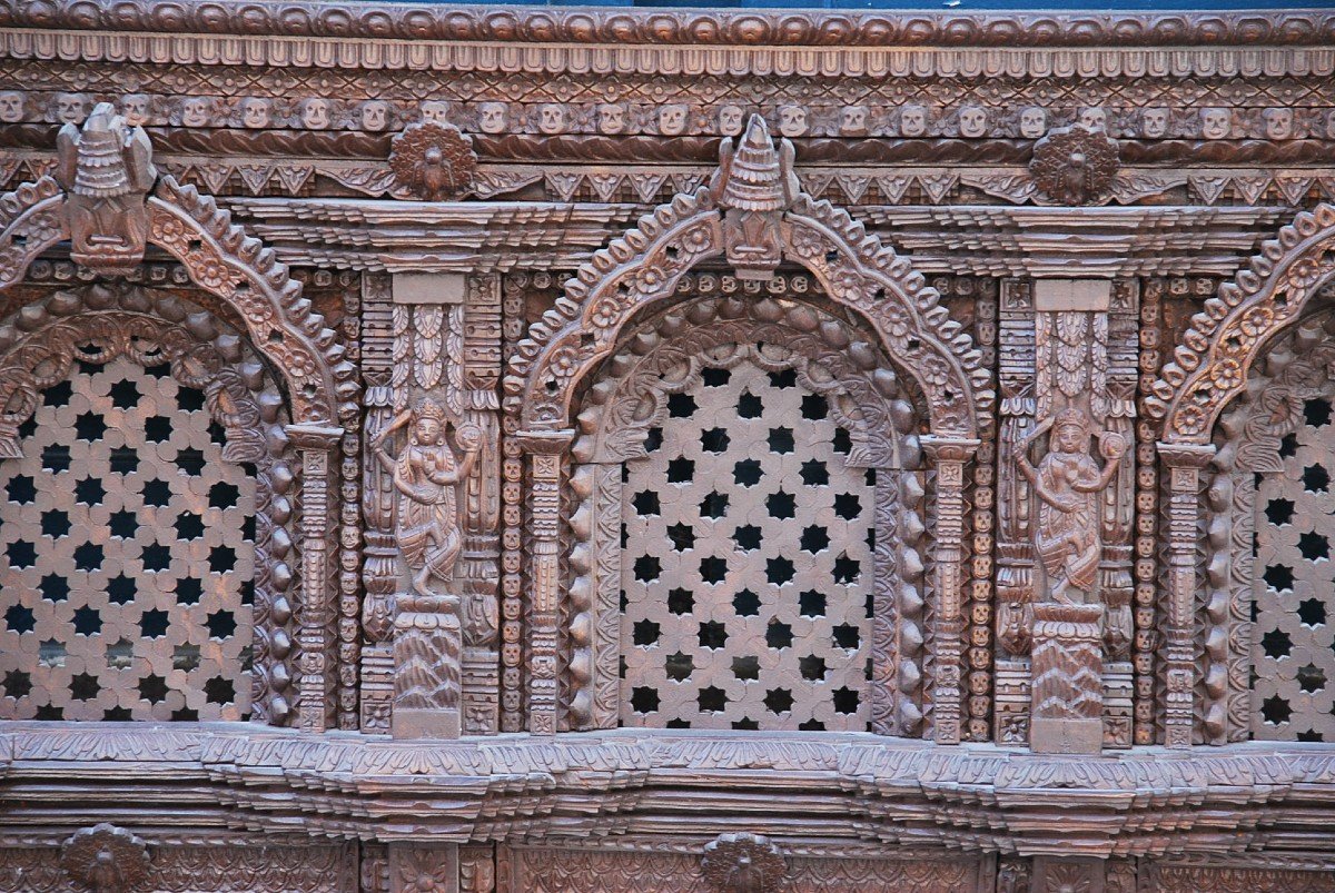 India, Rajastan, Carved Wooden Element