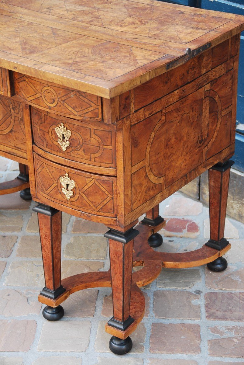 Bureau Masarin En Placage D époque Louis XIV -photo-3