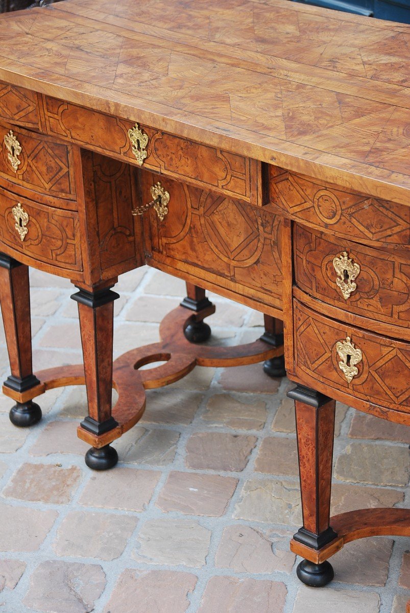 Bureau Masarin En Placage D époque Louis XIV -photo-4