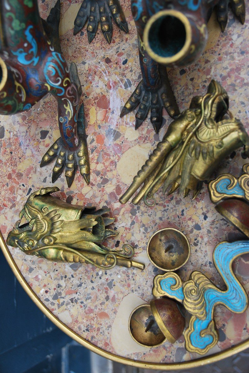 China XIX, Pair Of Candlesticks With Dragons-photo-6