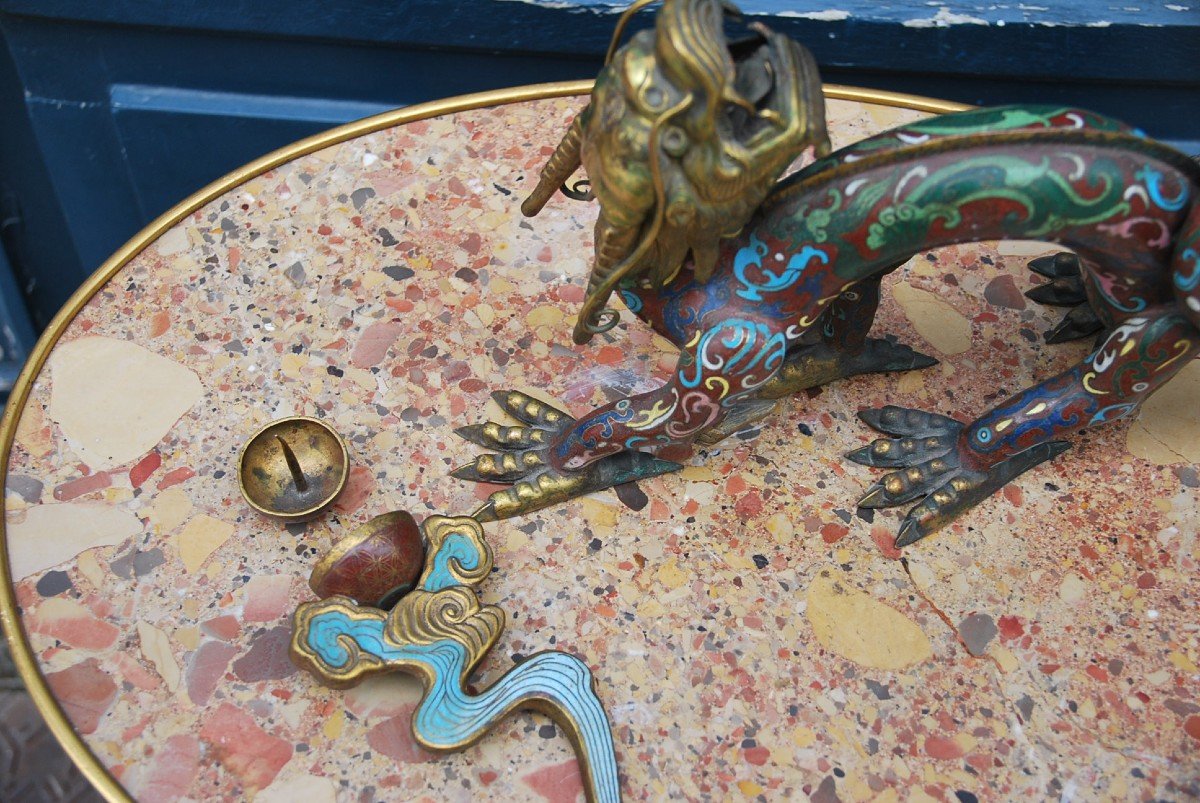 China XIX, Pair Of Candlesticks With Dragons-photo-7