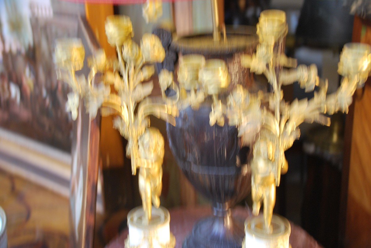Paire De Bougeoirs Napoléon III  Putti-photo-1