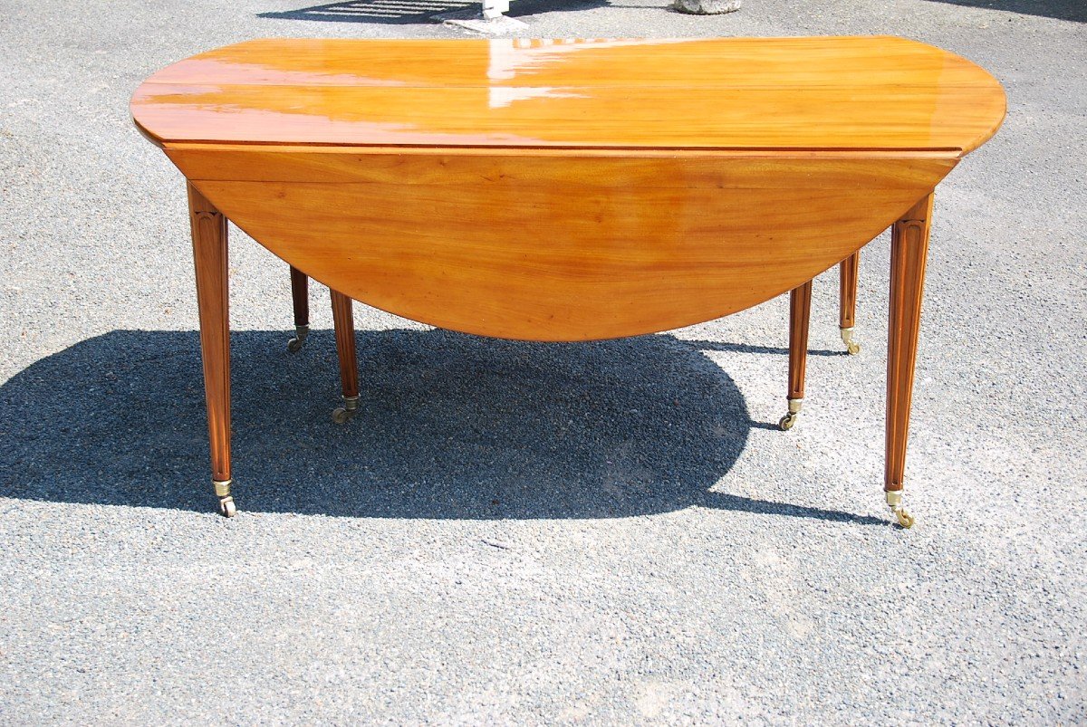 Large Dining Table In Blond Mahogany D Louis XVI Period-photo-2