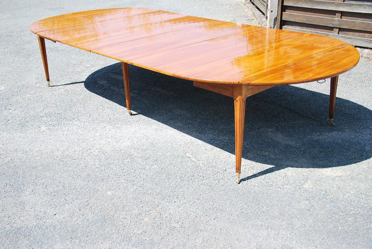 Large Dining Table In Blond Mahogany D Louis XVI Period-photo-4