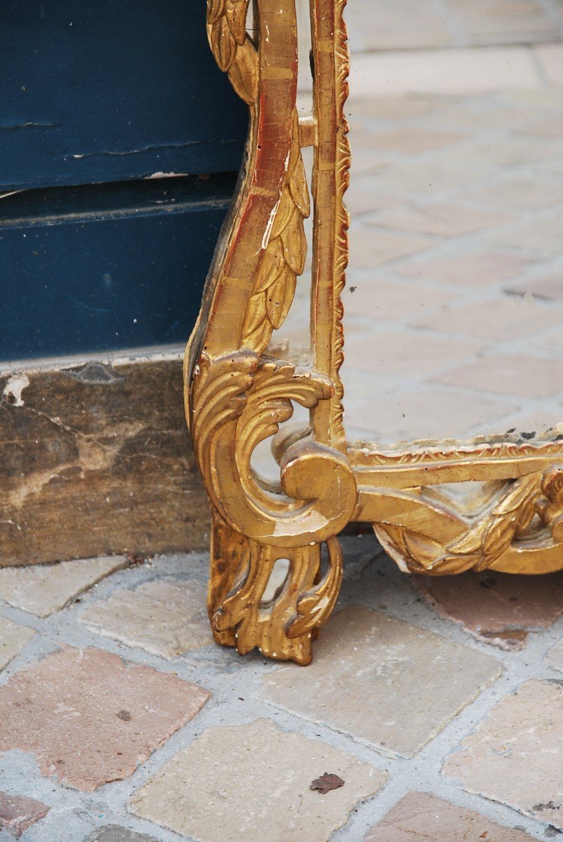 Miroir En Bois Doré D époque Louis  XV  .provence XVIII-photo-4