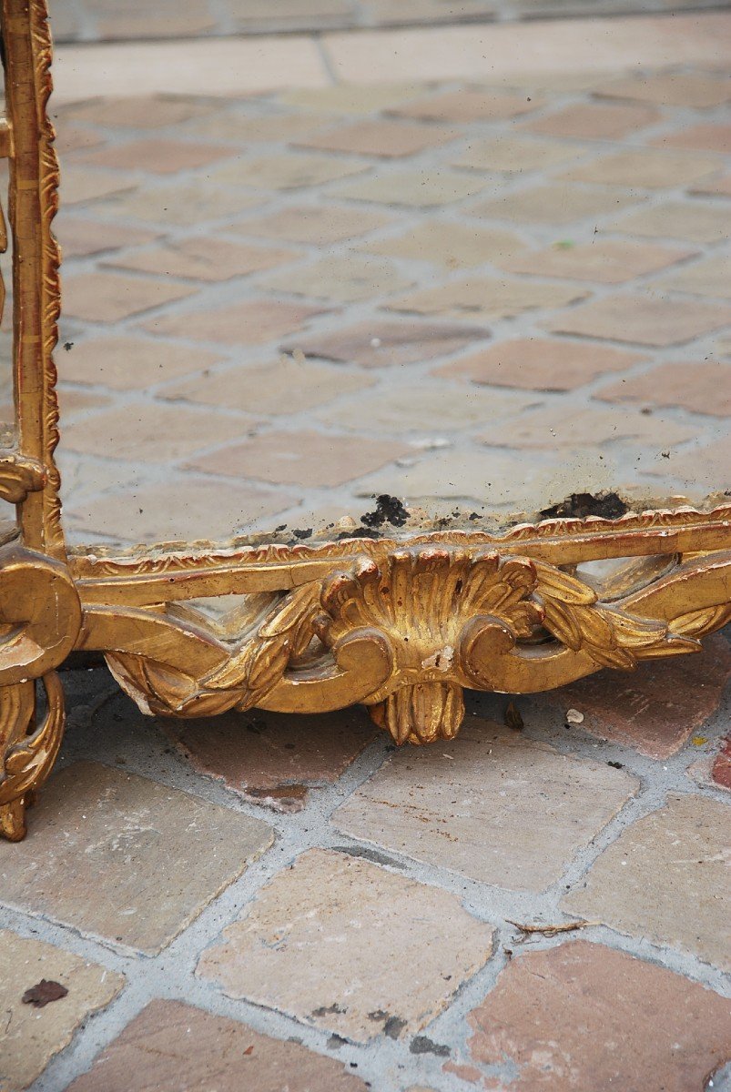 Miroir En Bois Doré D époque Louis  XV  .provence XVIII-photo-1