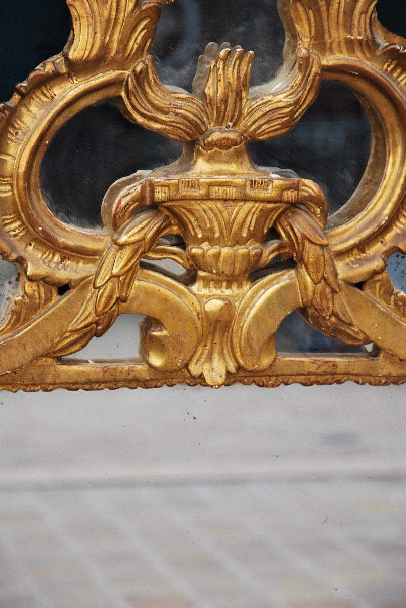 Mirror In Golden Wood D Louis XV Period. Provence XVIII-photo-2