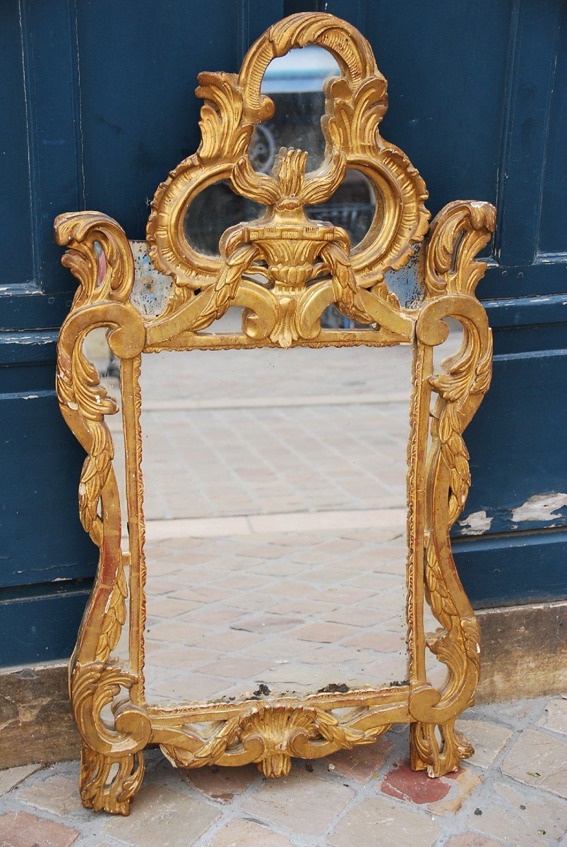 Mirror In Golden Wood D Louis XV Period. Provence XVIII