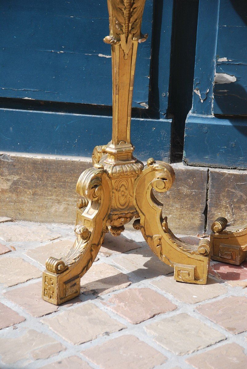 Paire De Sellettes En Bois Doré Louis XIV  -photo-2
