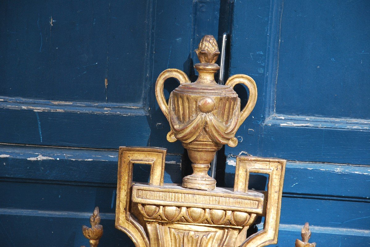 Beautiful Barometer In Golden Wood D Louis XVI Period-photo-2