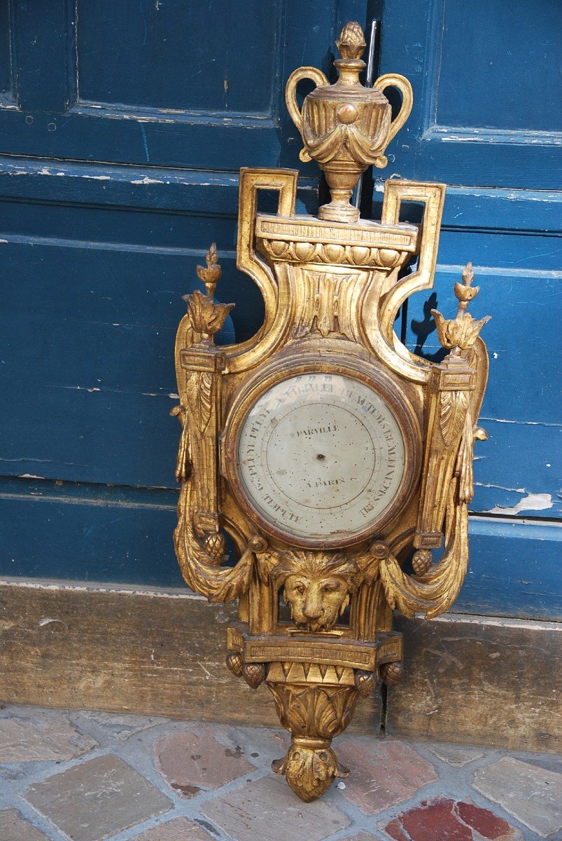 Beautiful Barometer In Golden Wood D Louis XVI Period