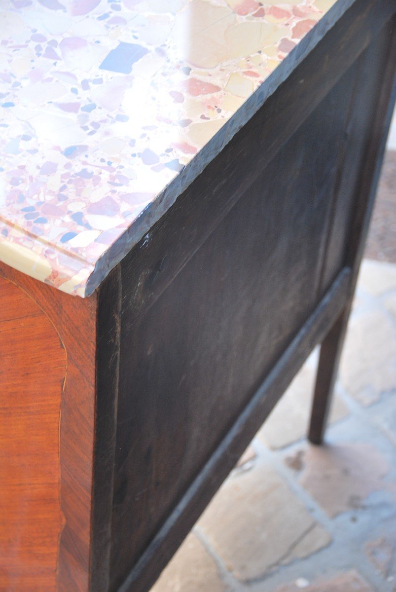 Small Commode In Louis XV Flower Marquetry-photo-3