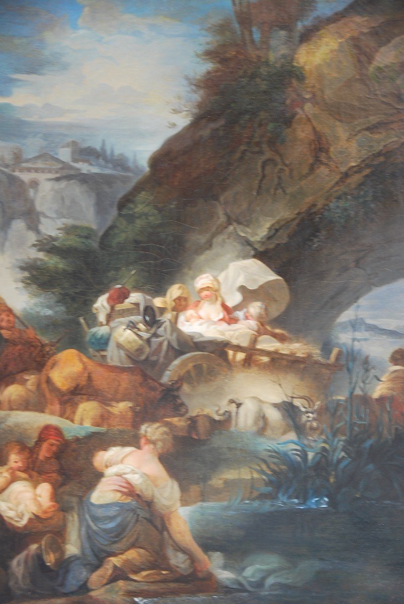 Fragonard, French School From The 18th Century Bucolic Scene-photo-3