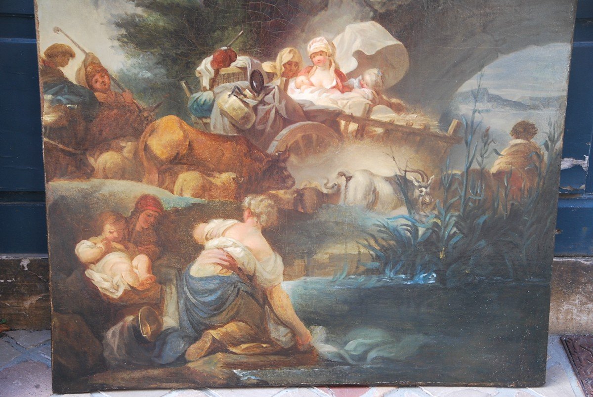 Fragonard, French School From The 18th Century Bucolic Scene-photo-8