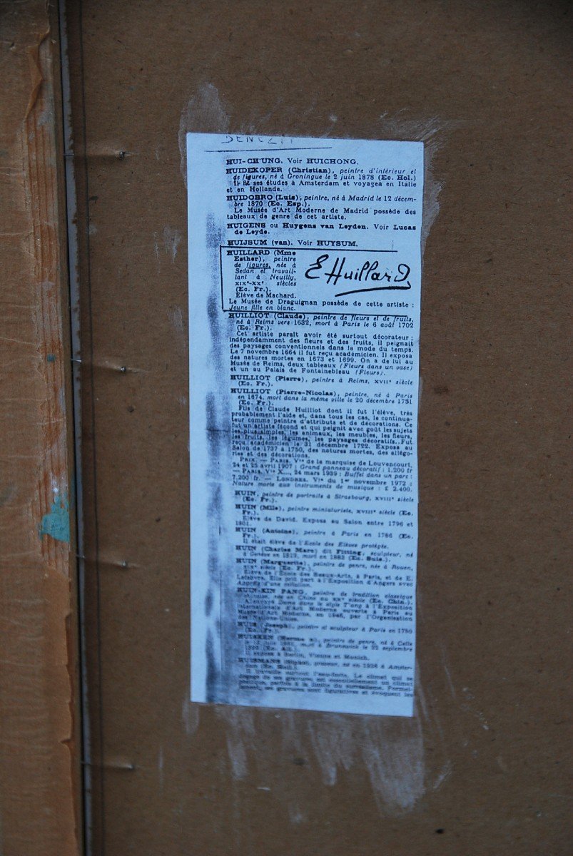 Elegant Pastel Au Chapeau, Signed De Huillard-photo-6