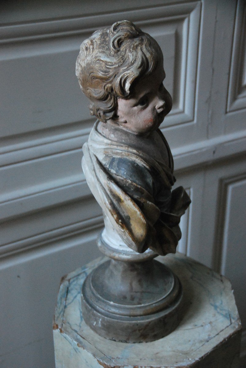 Sculpture en plâtre Patiné Italie XVIII-photo-1