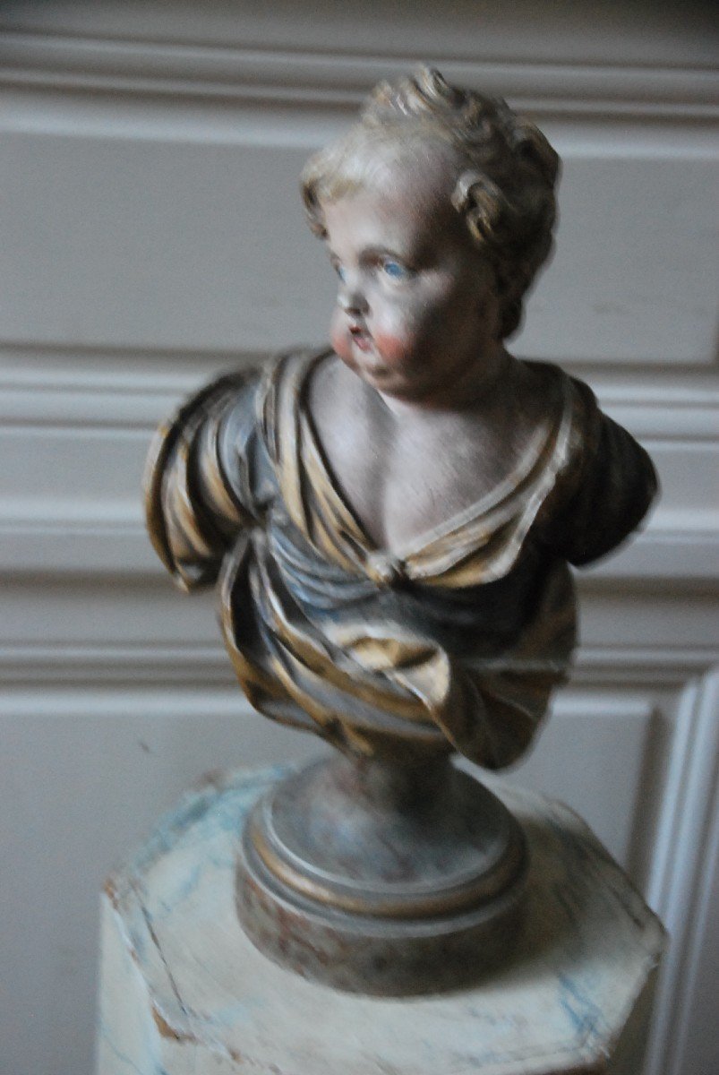 Sculpture en plâtre Patiné Italie XVIII-photo-4