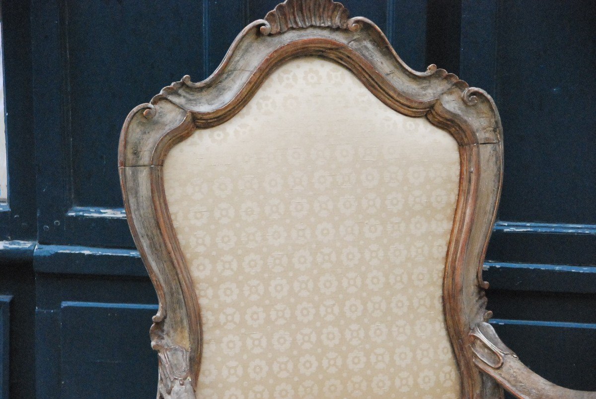 Venise , Grand Fauteuil D Apparat à Chassis Du XVIII-photo-1