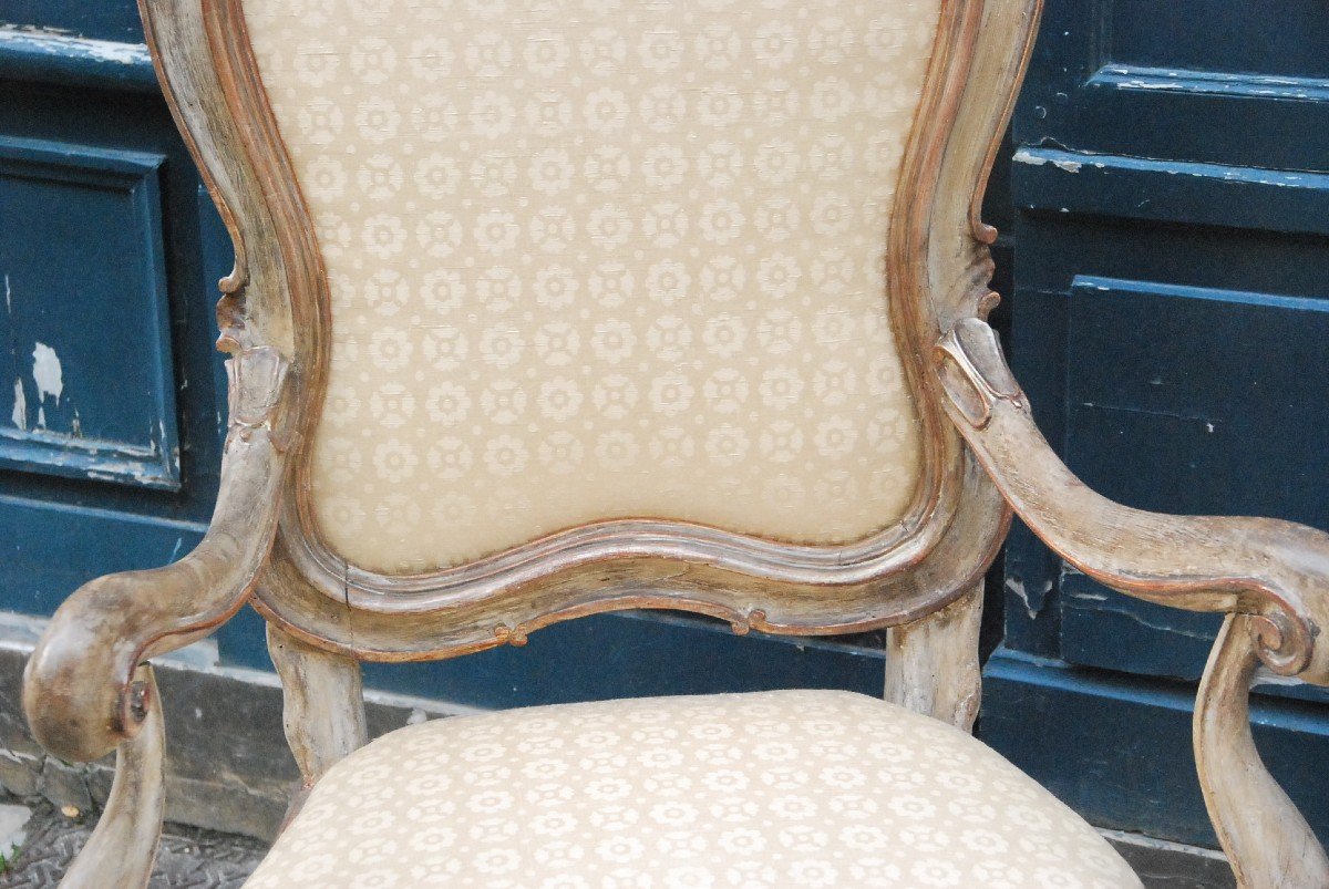 Venise , Grand Fauteuil D Apparat à Chassis Du XVIII-photo-7
