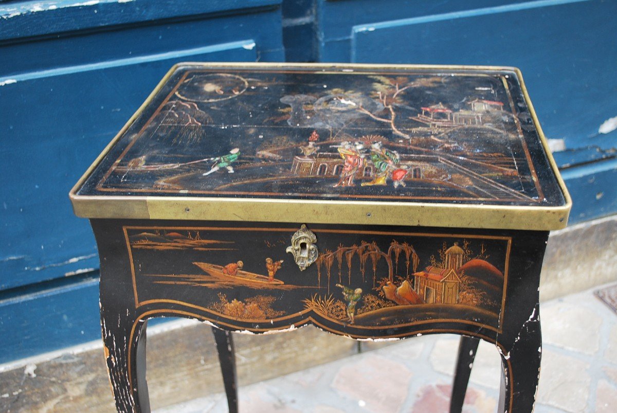 Small Louis XV Period Table, Chinese Decor XVIII-photo-4