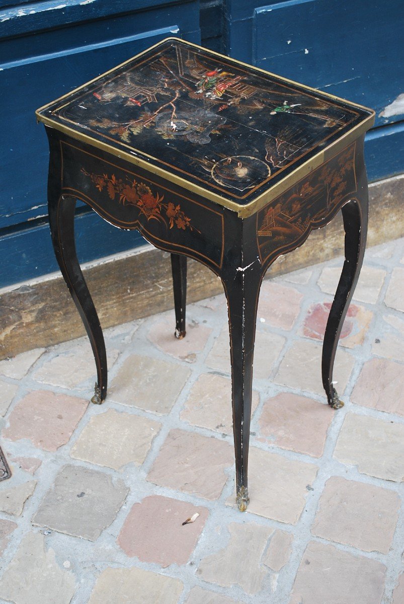 Small Louis XV Period Table, Chinese Decor XVIII-photo-6