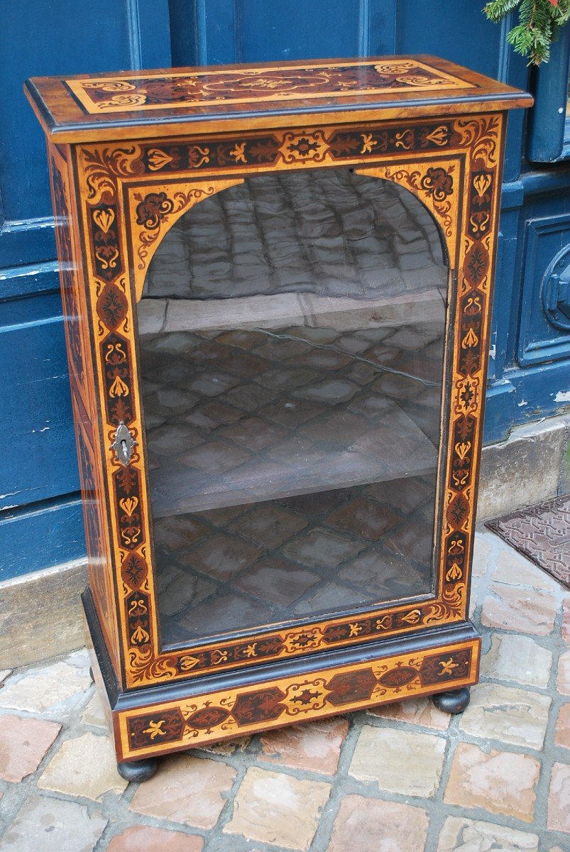 Petite Bibliothèque Ou Vitrine D époque Louis XIV-photo-2