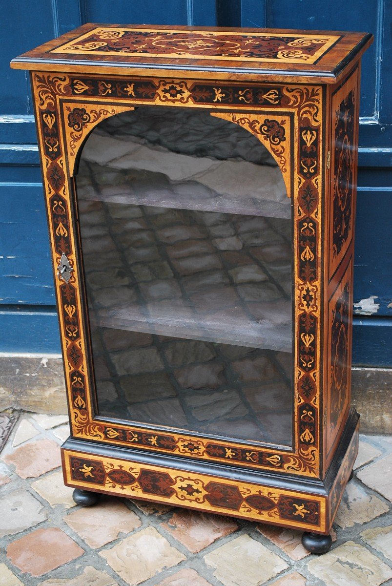 Petite Bibliothèque Ou Vitrine D époque Louis XIV-photo-3