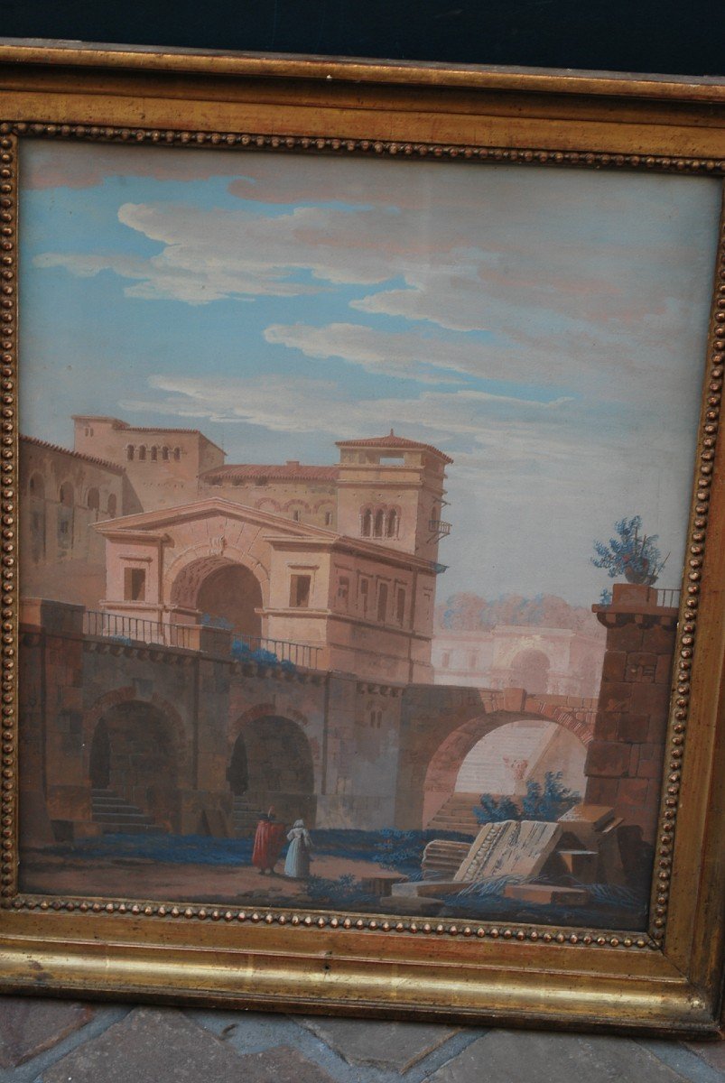 Gouache Landscape Of Italy, Dubois-drahonnet-photo-3