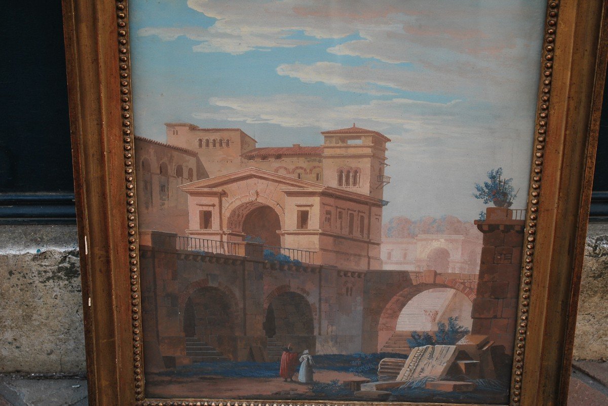 Gouache Landscape Of Italy, Dubois-drahonnet-photo-4