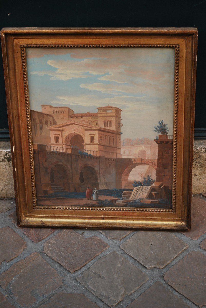 Gouache Landscape Of Italy, Dubois-drahonnet-photo-8