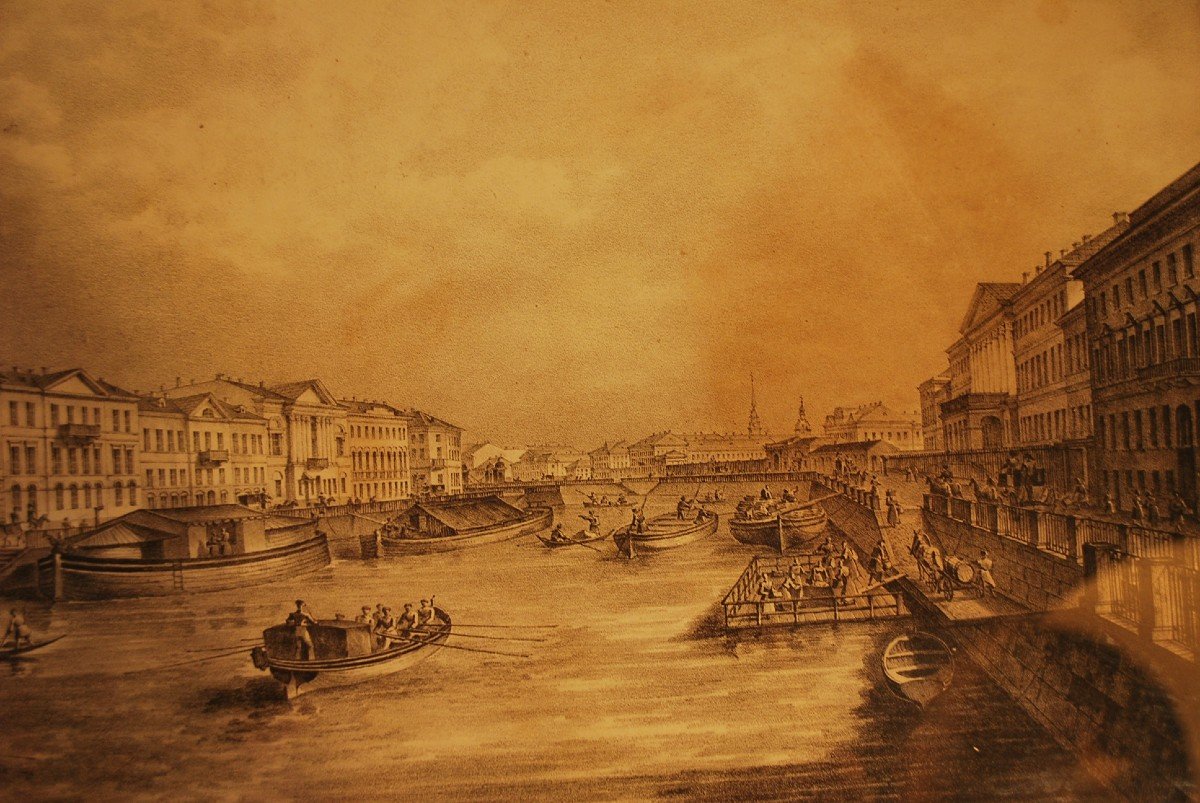 Saint Petersburg Engraving From The 18th Century-photo-1