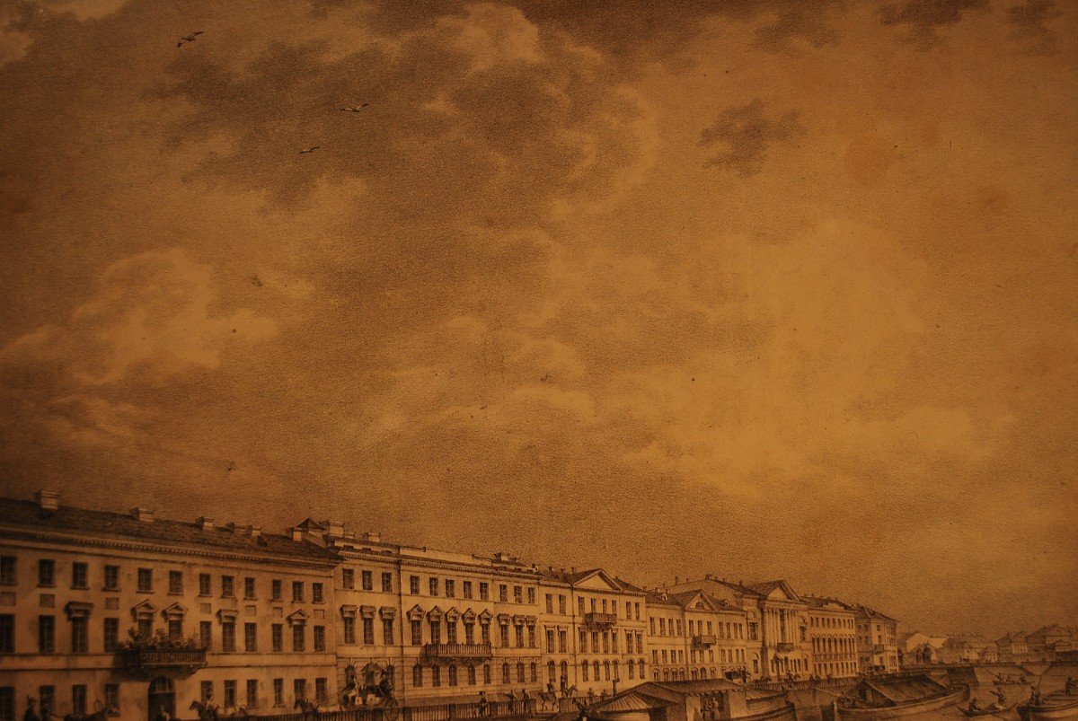 Saint Petersburg Engraving From The 18th Century-photo-2