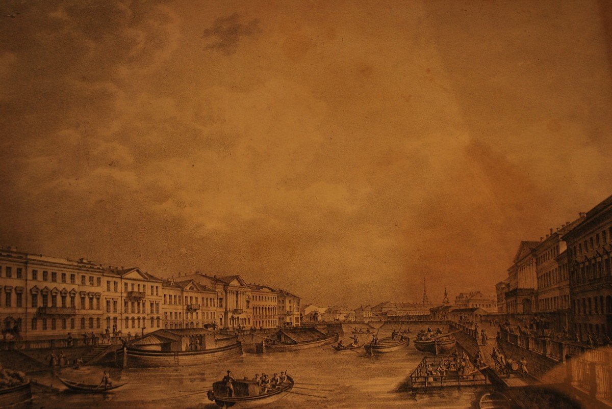 Saint Petersburg Engraving From The 18th Century-photo-3