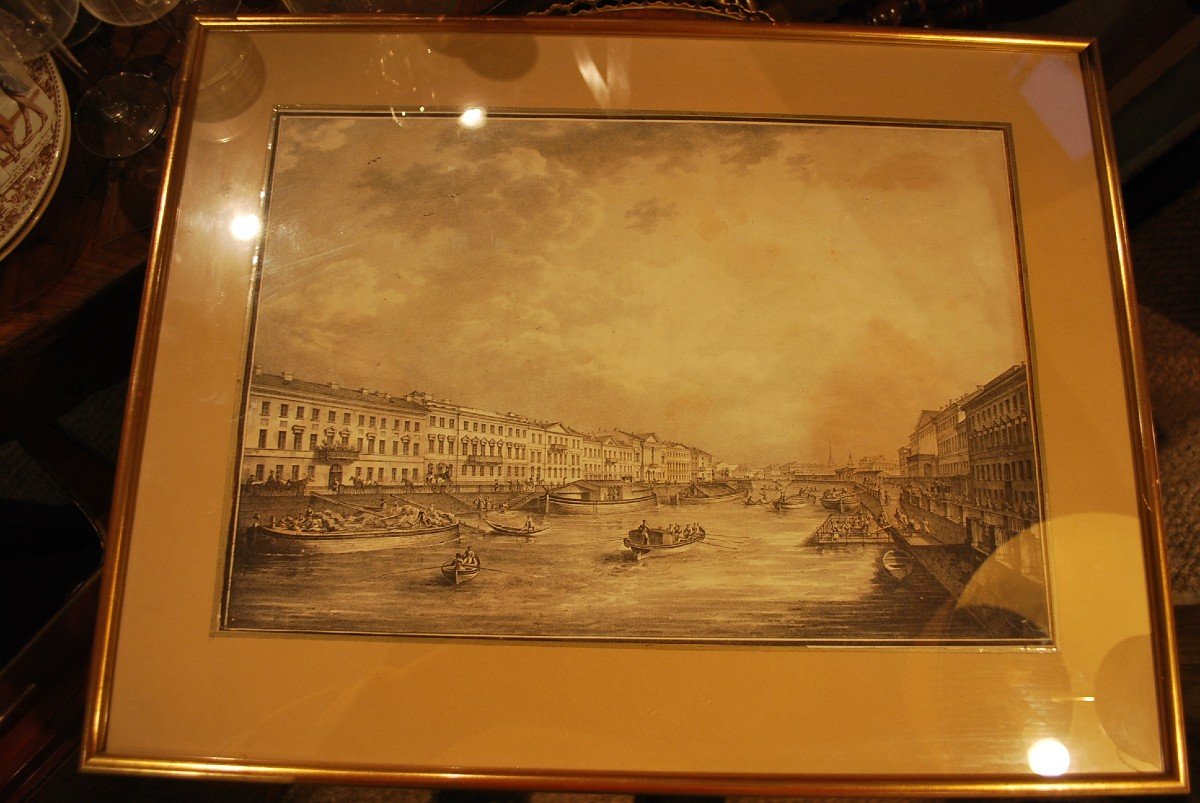 Saint Petersburg Engraving From The 18th Century-photo-4