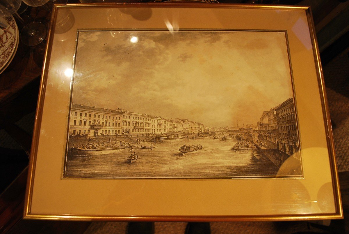 Saint Petersburg Engraving From The 18th Century-photo-6
