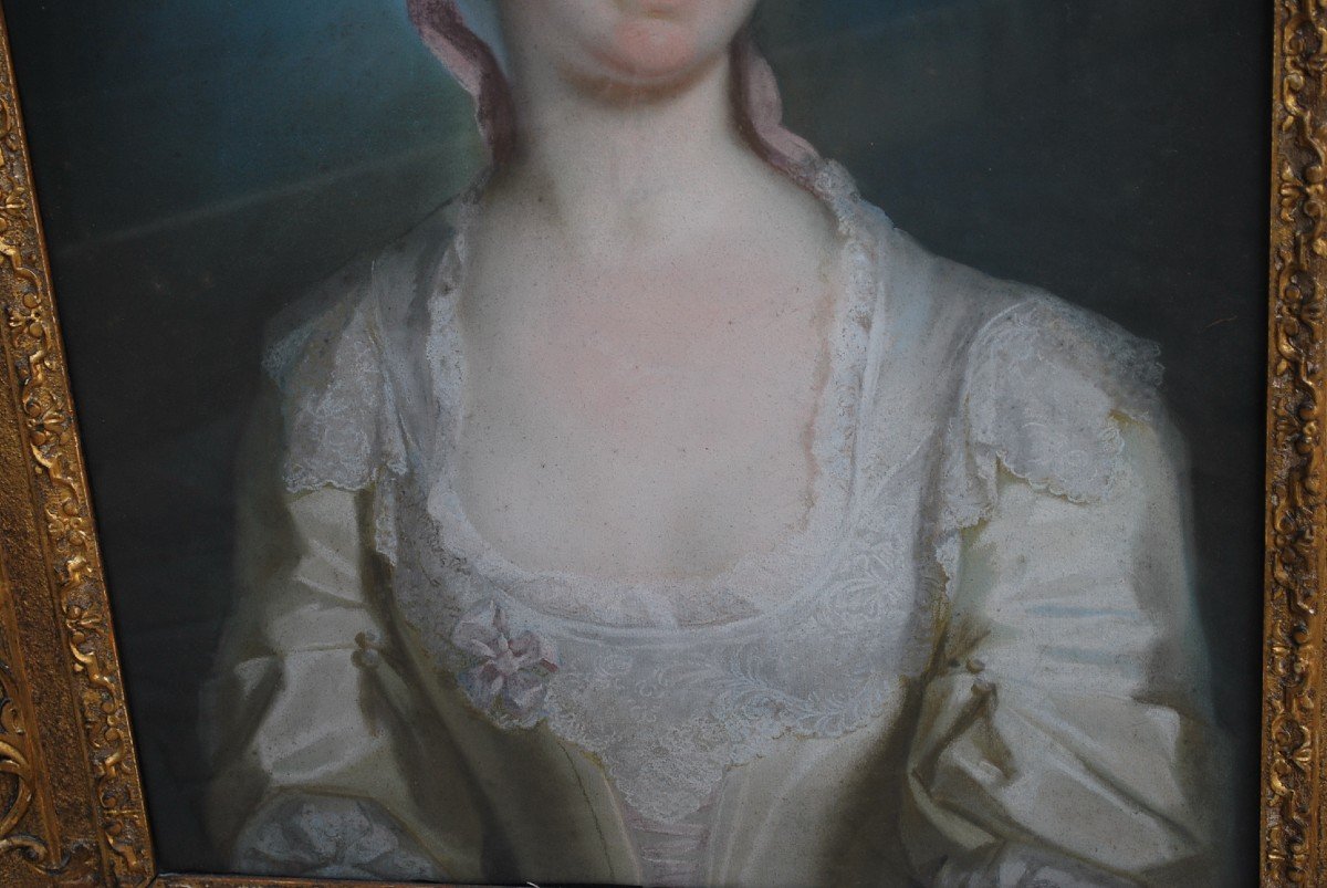 Portrait De Femme , Pastel George Knapton , école Anglaise XVIII-photo-4