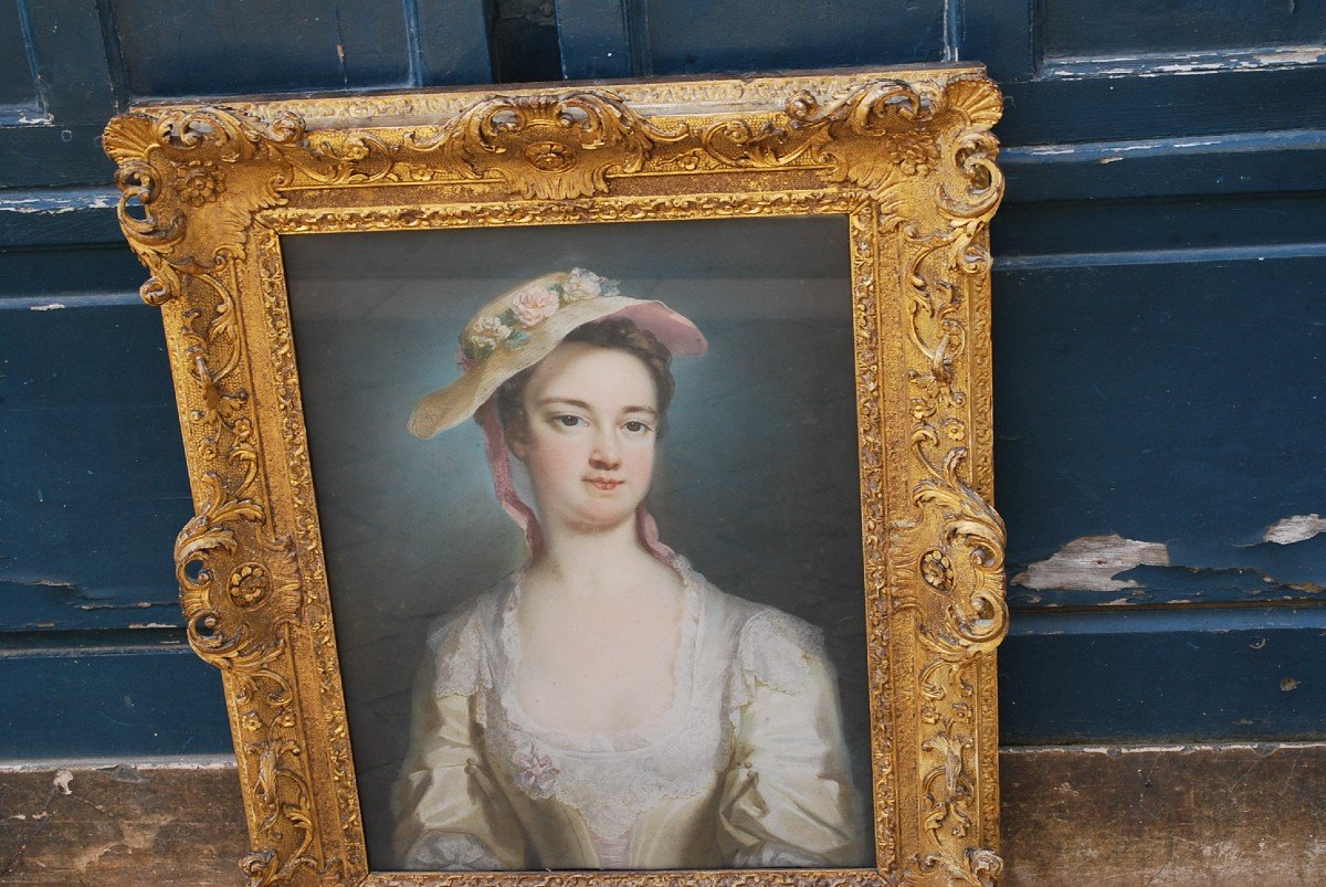 Portrait De Femme , Pastel George Knapton , école Anglaise XVIII-photo-5
