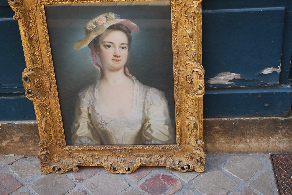 Portrait De Femme , Pastel George Knapton , école Anglaise XVIII-photo-6