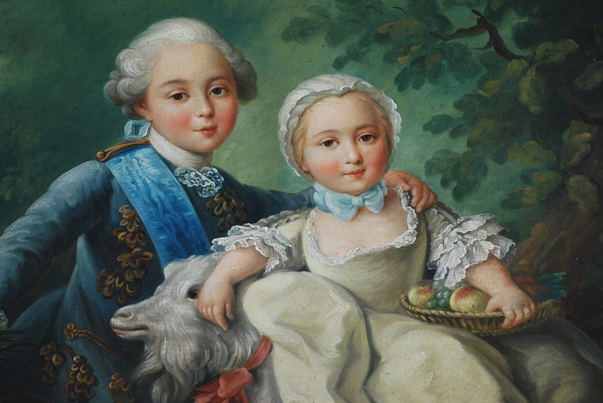 Pair Of Double Portrait Of Children XVIII After Drouais-photo-4