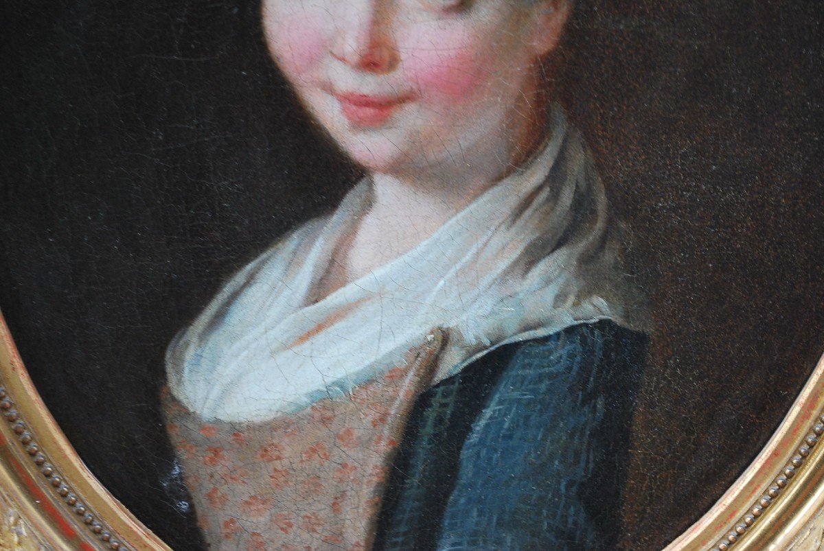 Portrait De Jeune Fille , école Italienne XVIII Suiveur De Pietro Rotari-photo-4