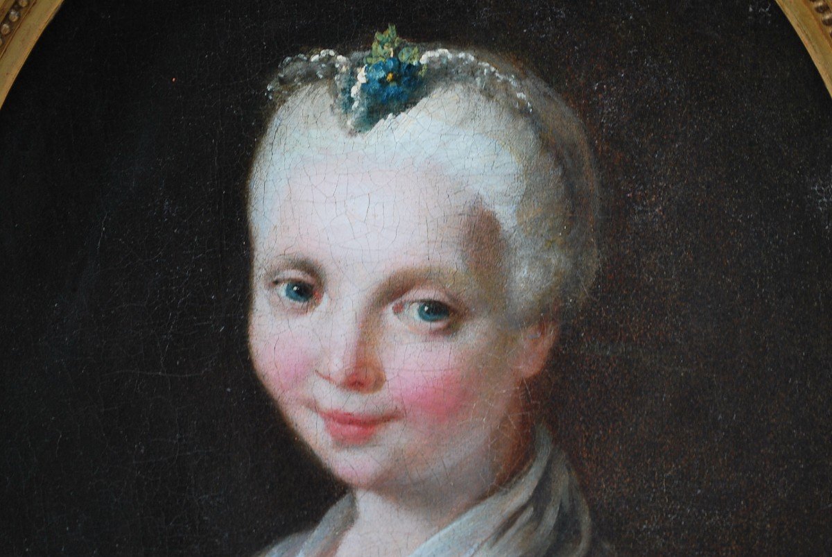 Portrait De Jeune Fille , école Italienne XVIII Suiveur De Pietro Rotari-photo-5