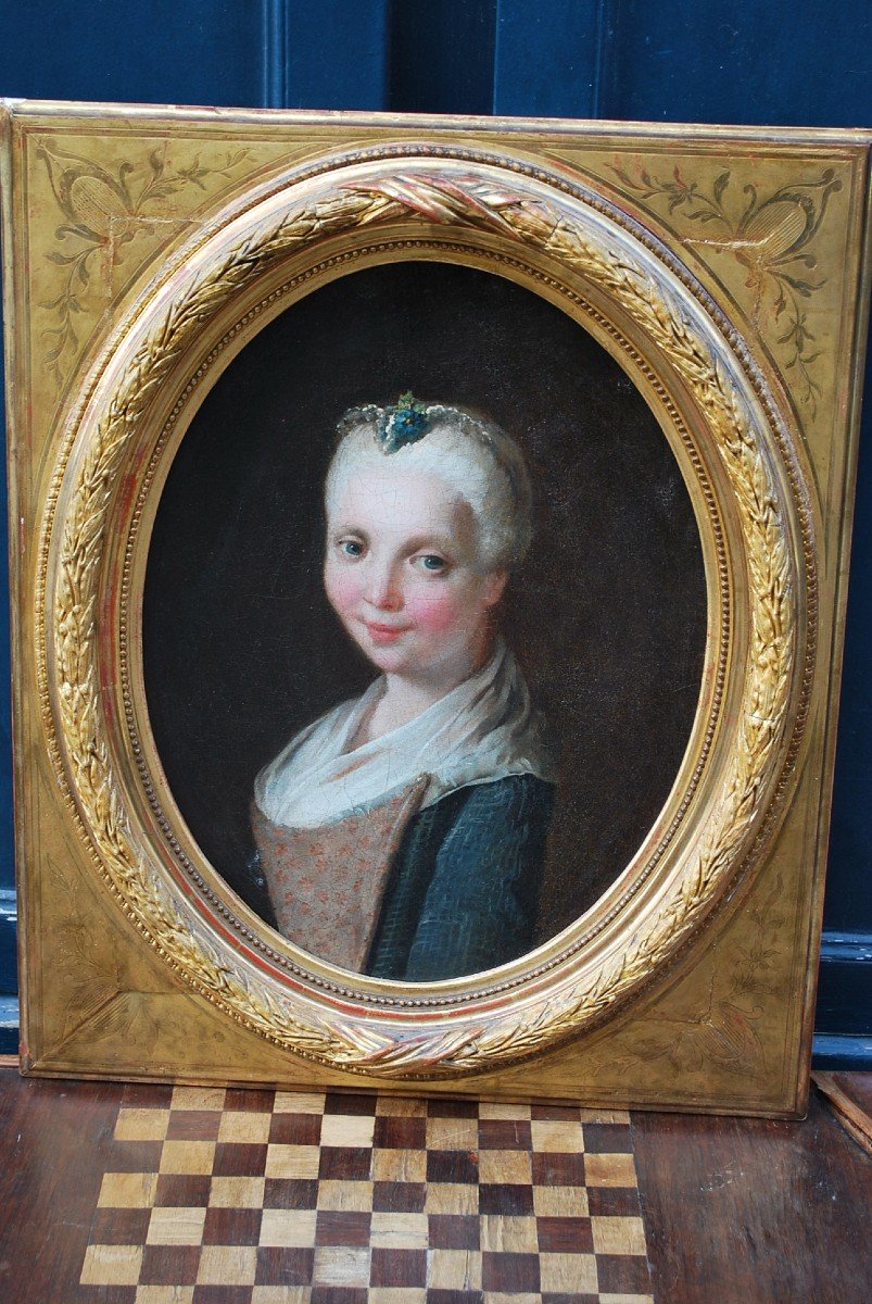 Portrait De Jeune Fille , école Italienne XVIII Suiveur De Pietro Rotari-photo-6