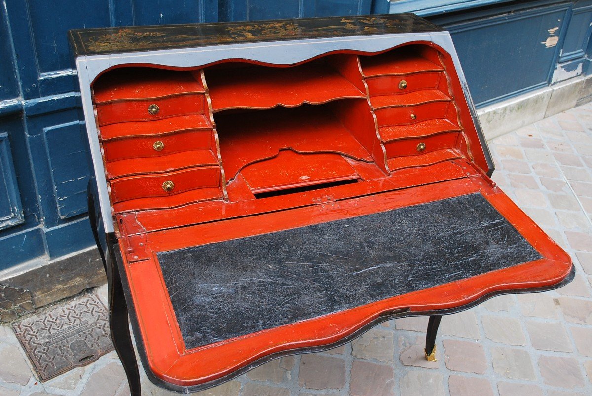 Rare Louis XV Period Sloping Desk In Martin Varnish Attributed To Foureau-photo-1