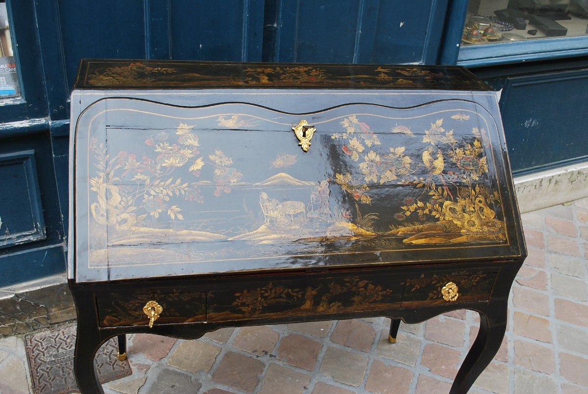 Rare Louis XV Period Sloping Desk In Martin Varnish Attributed To Foureau-photo-2