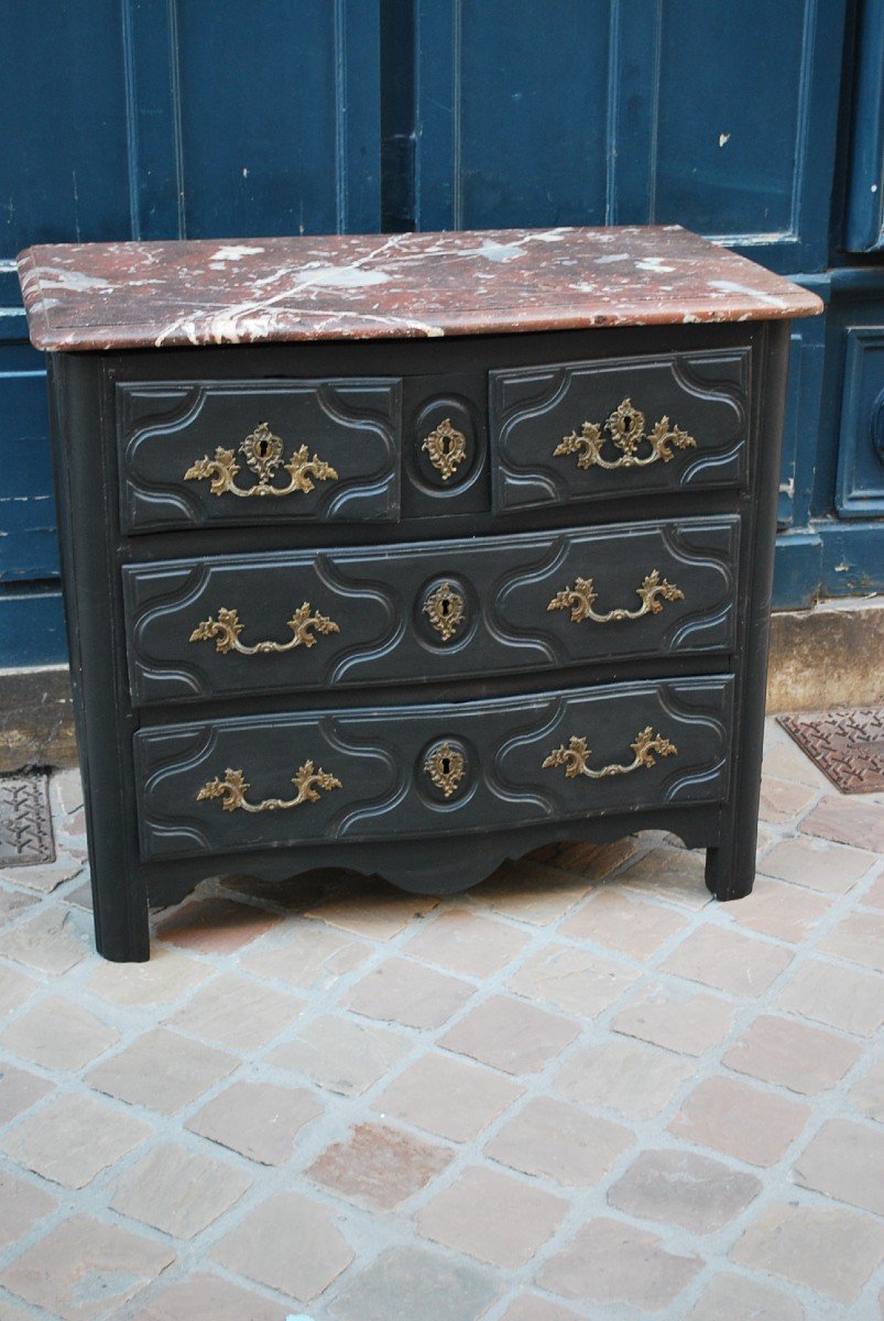 Small “parisian” Commode In Relacquered Wood XVIII-photo-2