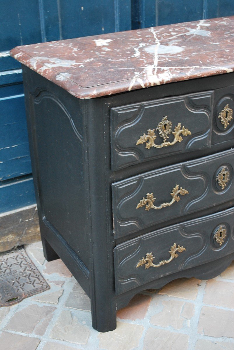 Small “parisian” Commode In Relacquered Wood XVIII-photo-3